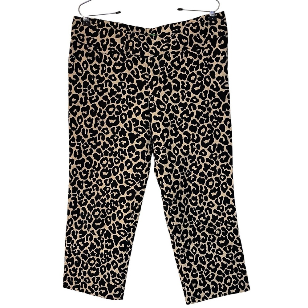 Lilly Pulitzer Palm Beach Fit Leopard Print Capri Pant Safari Mob Wife 90s Sz 8